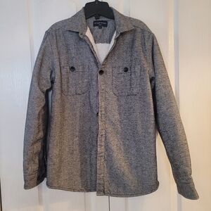 Men’s Grey Button-Down Jacket | Sherpa Lined Shirt Jacket | Rue Saint-Patrick